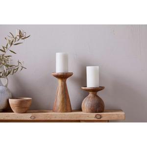 Nkuku Omari Mango Wood Candlestick Natural
